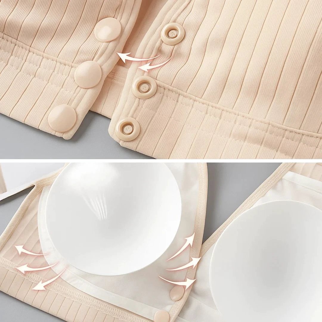 Wire-free Comfort – Breathable Cotton – Easy One-Hand Access – All-Day Support for Breastfeeding Mothers Bowlift by Bowlift