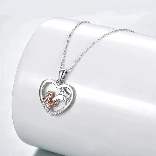 Girl and Horse Necklace Chain by BowLift