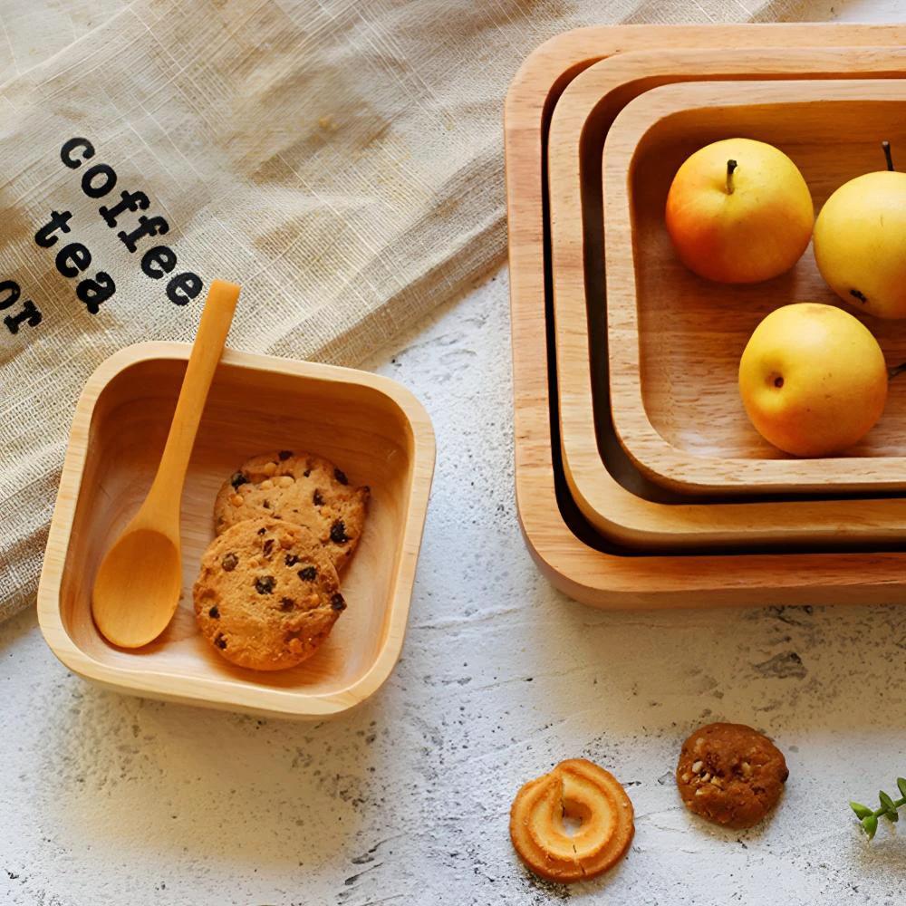 Natural Wood Square Bowl by Casa & Beyond