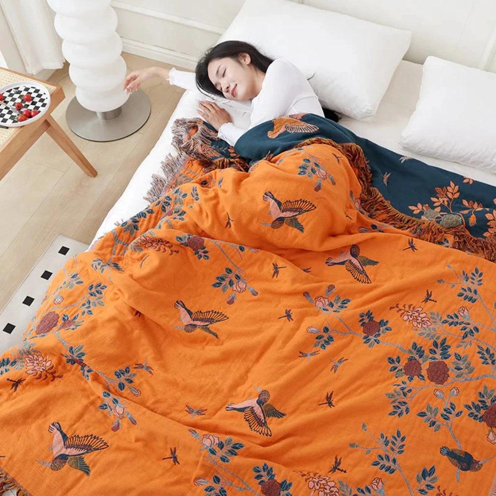 Ornate Multi-Layer Cotton Blanket by Casa & Beyond