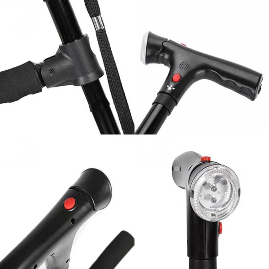 MobilityMate Folding Cane Collapsible Walking Stick | Telescopic Walking Stick - Lightweight Cane - for Seniors and Travellers Bowlift by Bowlift