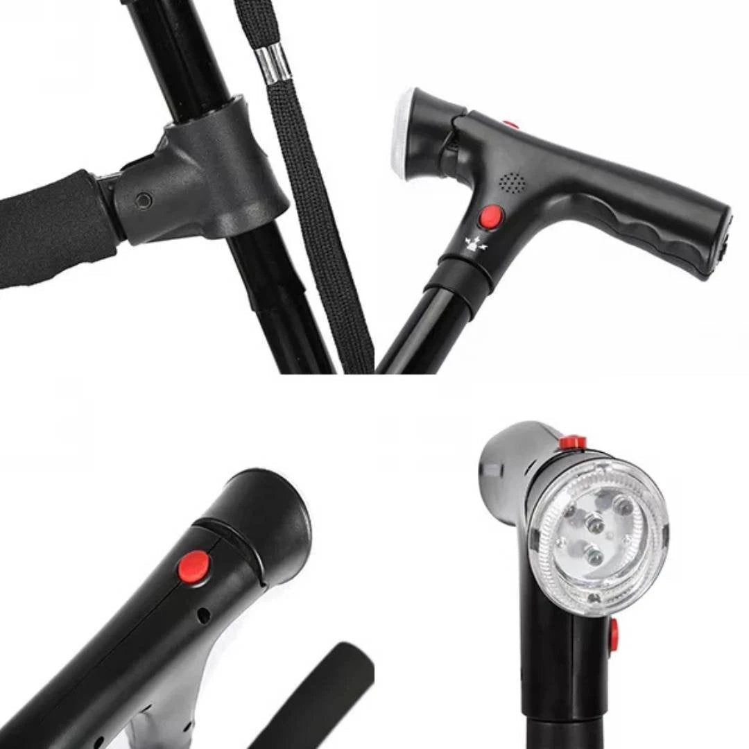 MobilityMate Folding Cane Collapsible Walking Stick | Telescopic Walking Stick - Lightweight Cane - for Seniors and Travellers Bowlift by Bowlift