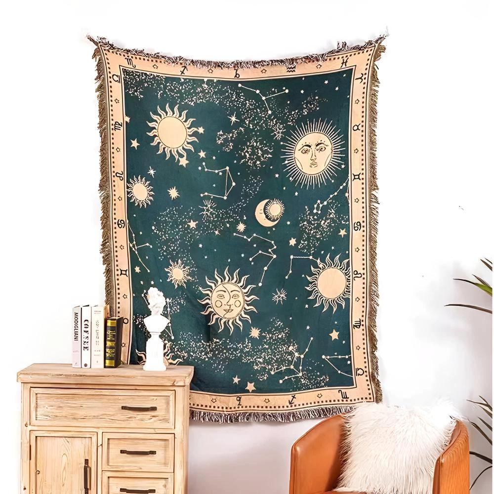 Sun Moon Stars Celestial Blanket by Casa & Beyond