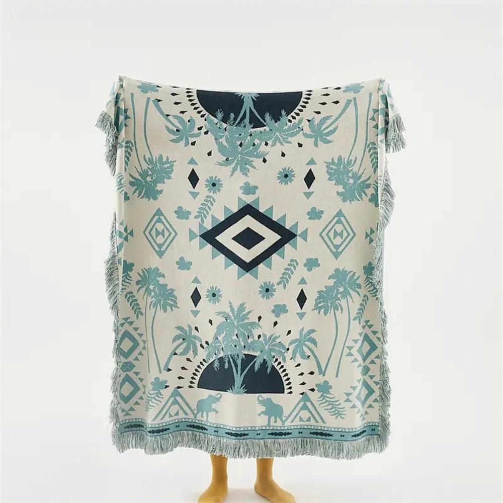 Azura Boho Geometric Knit Blanket by Casa & Beyond