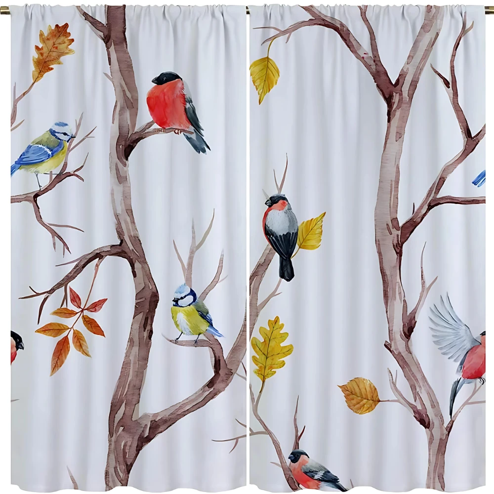 Natural Style Bird & Tree Branches Shower Curtain by Casa & Beyond
