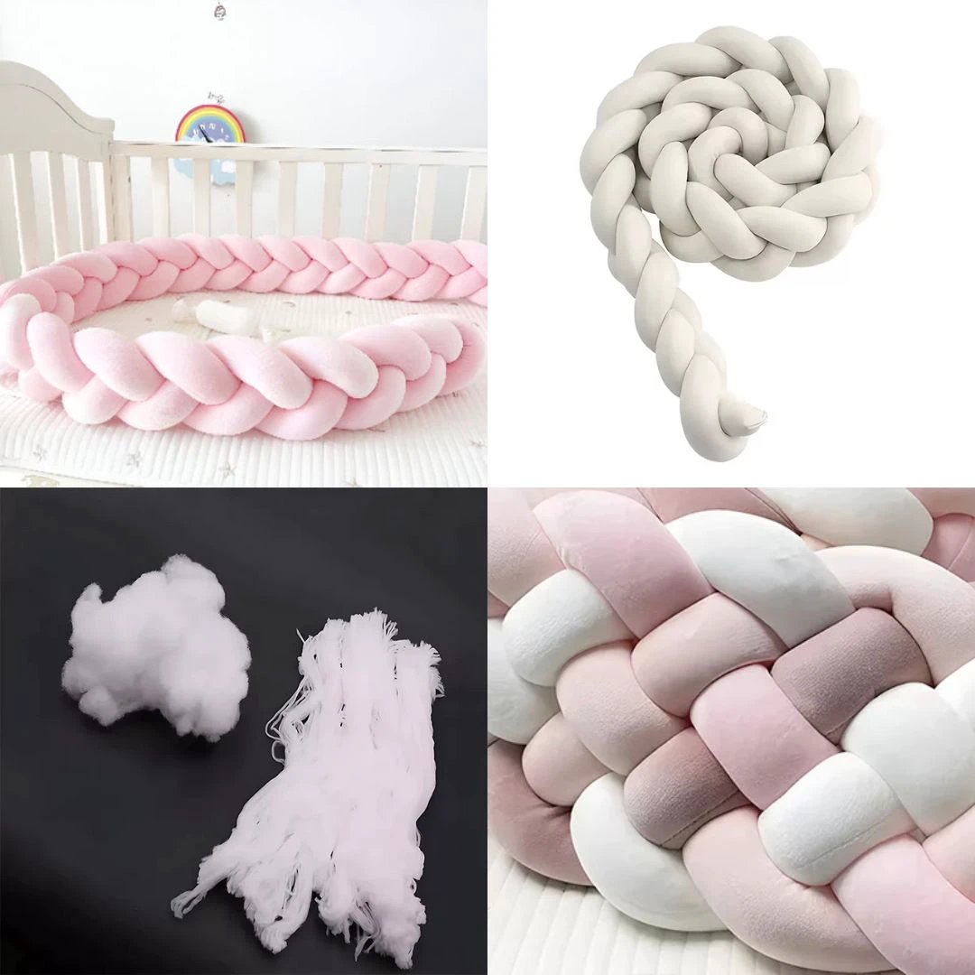SnugNest | Braided Cot Bumper – Breathable Cotton – Soft Cushioning – Newborn Nursery Safety Bowlift by Bowlift