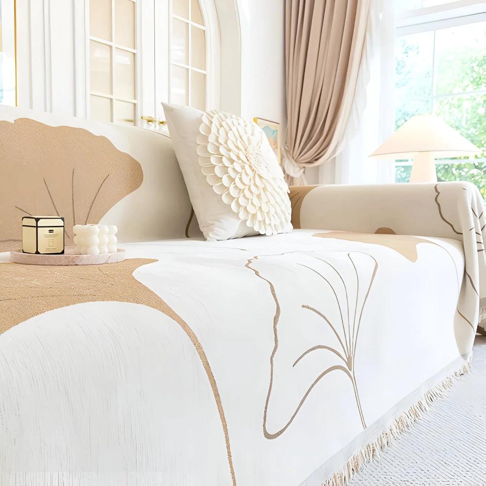 Pastoral Style Ginkgo Leaf Sofa Cover by Casa & Beyond