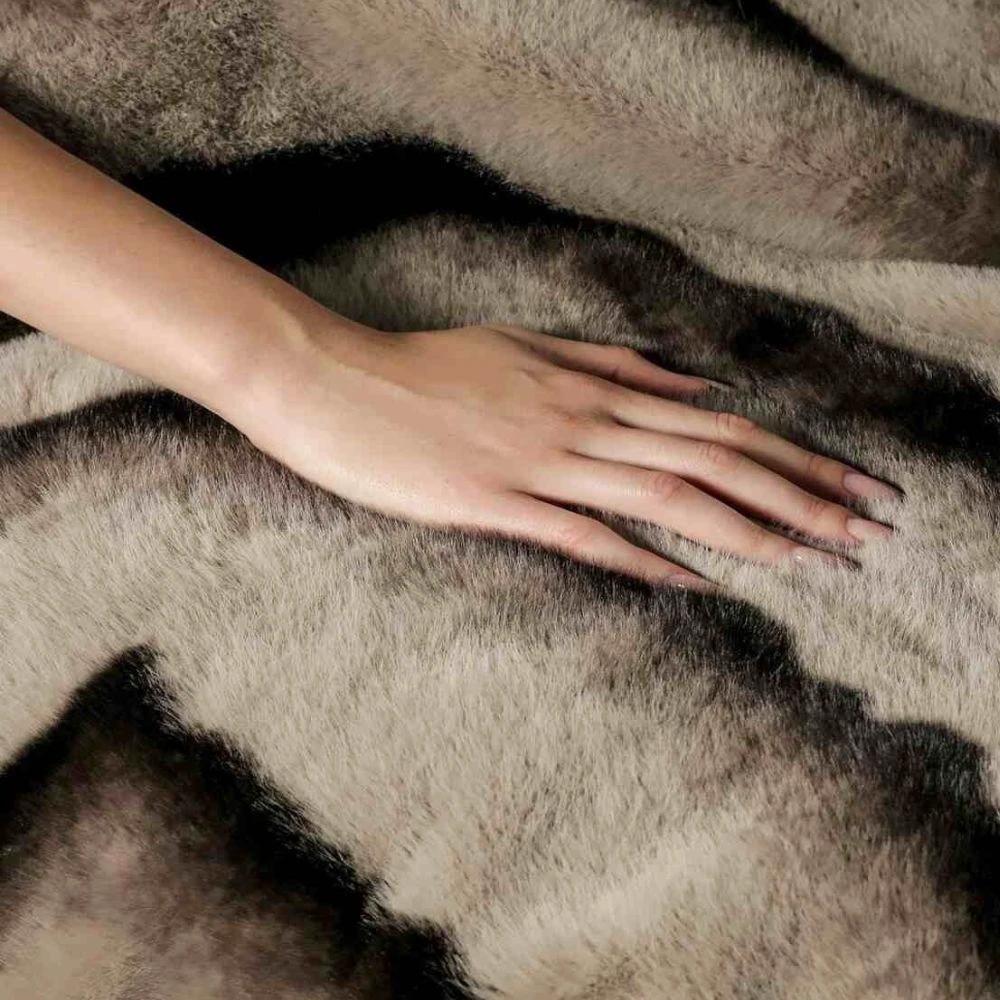 Ruched Faux Rabbit Fur Blanket by Casa & Beyond
