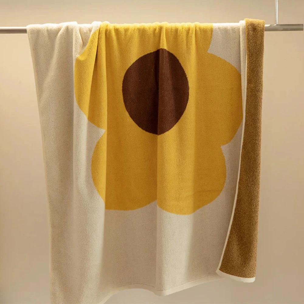 Cheerful Floral Print Cotton Bath Towel by Casa & Beyond