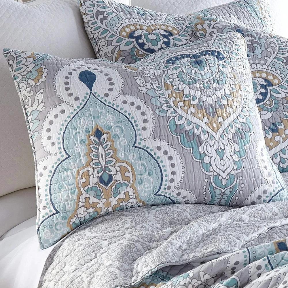Paisley Aqua Teal Coverlet Set by Casa & Beyond