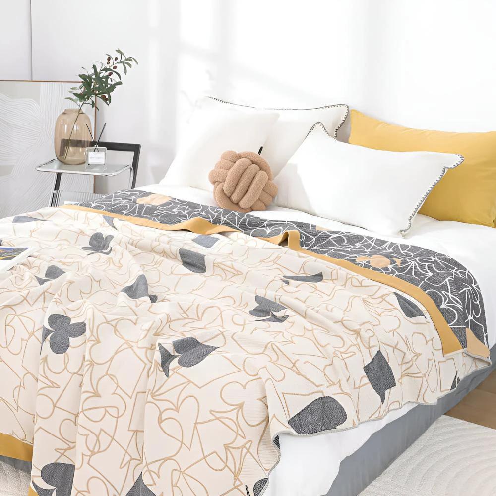 Poker Patterns Cotton Blanket by Casa & Beyond