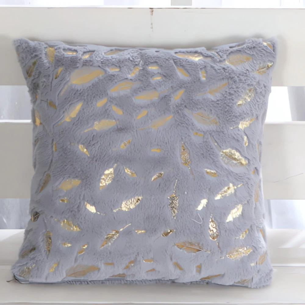 Golden Leaf Velvet Cushion Covers by Casa & Beyond
