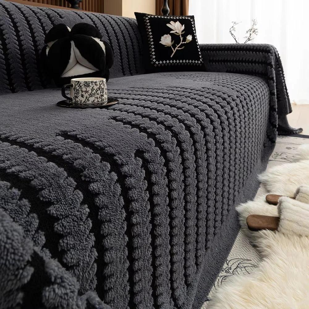 Heritage Plush Tufted Sofa Cover by Casa & Beyond