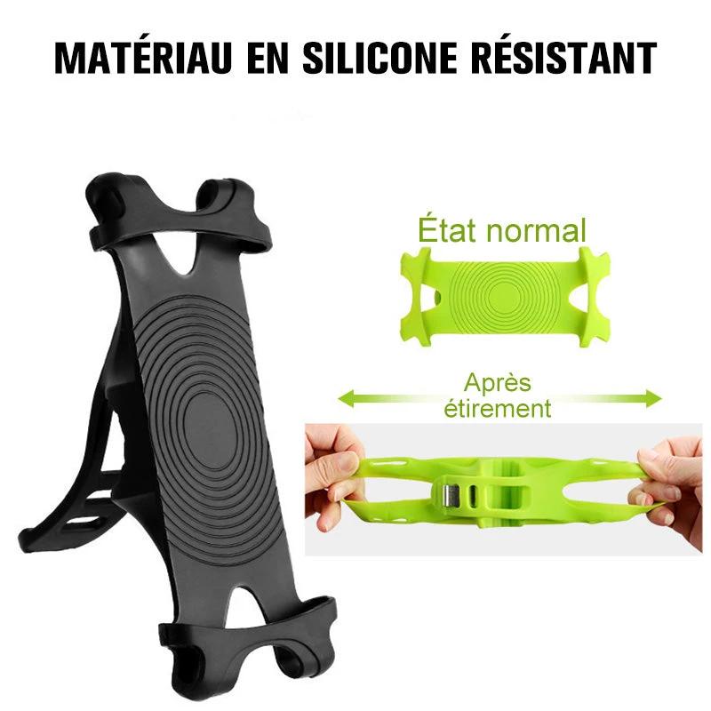 Universal silicone phone holder for the bicycle, non-slip, adjustable by Bowlift