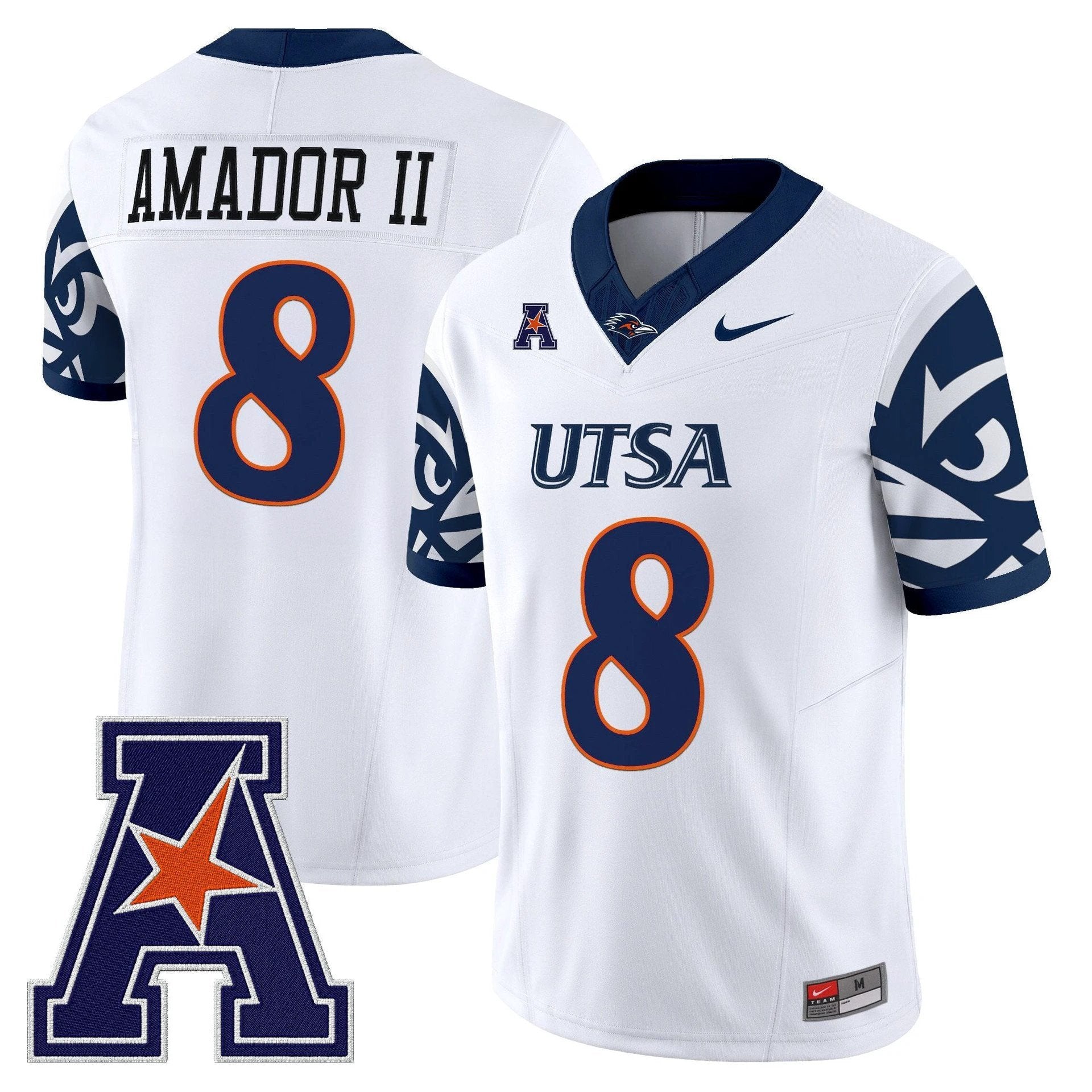 David Amador II Jersey #8 UTSA Roadrunners 2025 Limited V2 Stitched White by My Store NCAA Football Jerseys