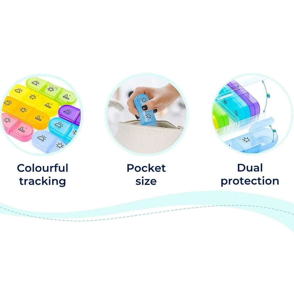 MediTrack | Weekly Pill Organizer – Improves Medication Adherence - Easy‑Open Large Compartments – BPA‑Free Durable – Travel & Seniors Bowlift by Bowlift