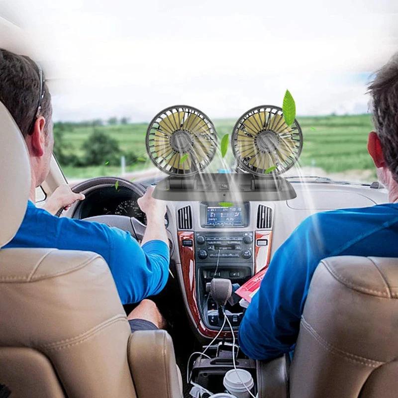 Mini swivel fan with double head for the car by Bowlift
