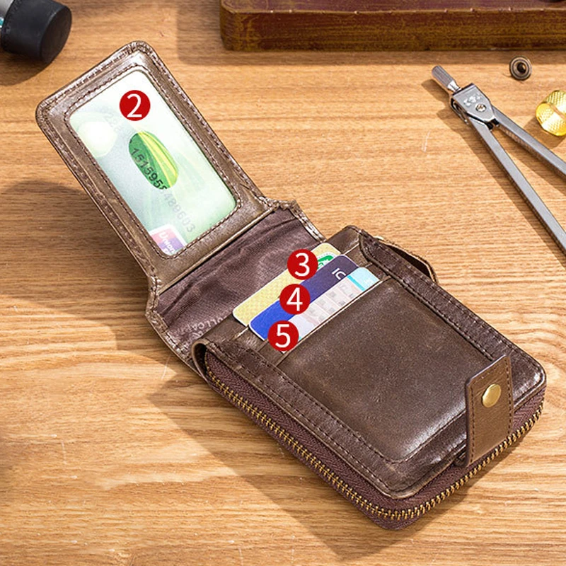 Multifunctional Anti-RFID Leather Wallet by Bowlift