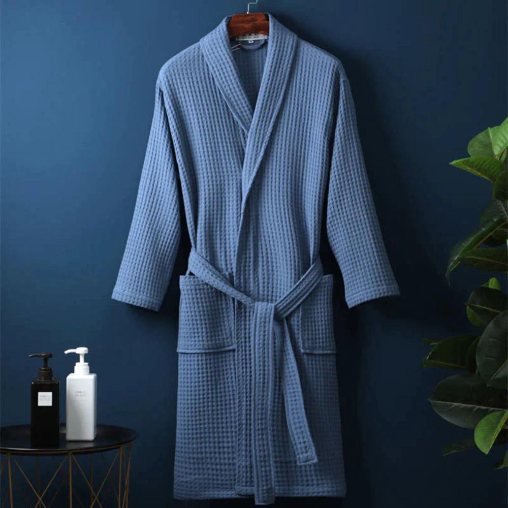 Waffle V-neck Bathrobe by Casa & Beyond