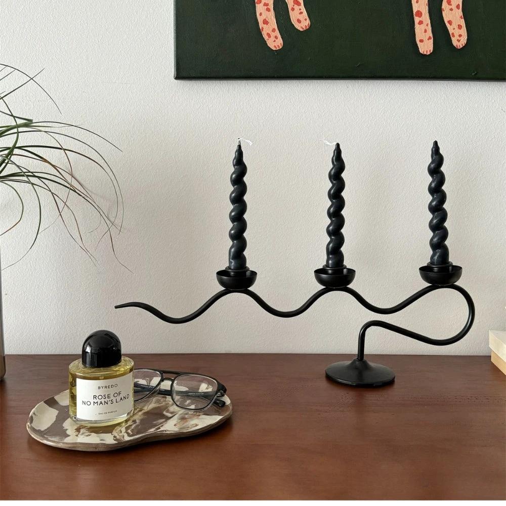 Tri Iron Twisted Candle Holder by Casa & Beyond