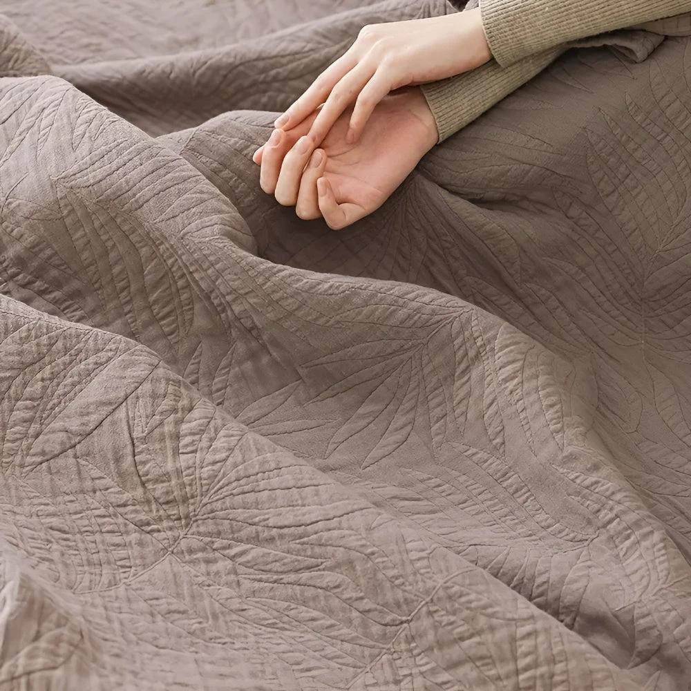 Soft Leaf Cotton Blanket by Casa & Beyond