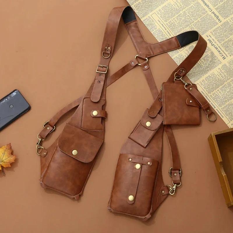 Medieval Steampunk Retro Shoulder Bag with Shoulder Strap by BowLift