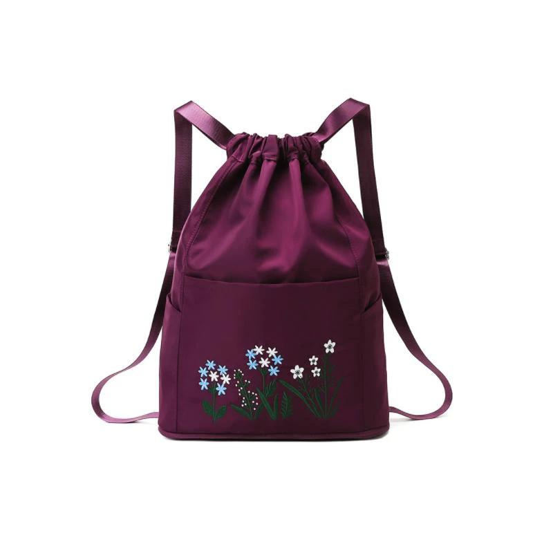 Multifunctional travel backpack with drawstring and embroidery by Bowlift