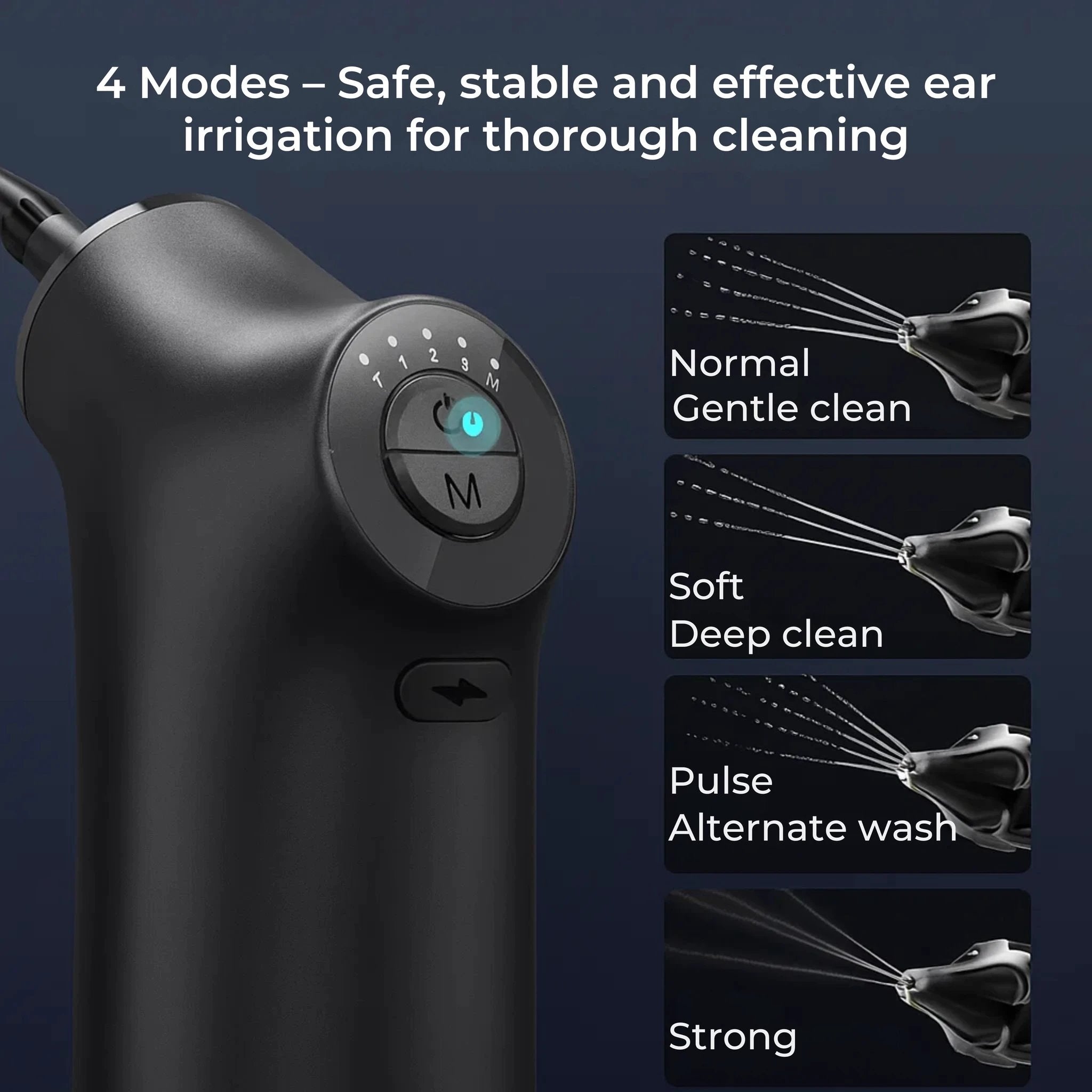 AquaCleanse | Electric Ear Wax Remover – Adjustable Water Jet – Silicone Tip – Warm Irrigation for Families Bowlift by Bowlift