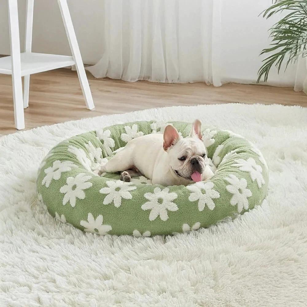 Snuggle Floral Checkerboard Pet Bed by Casa & Beyond