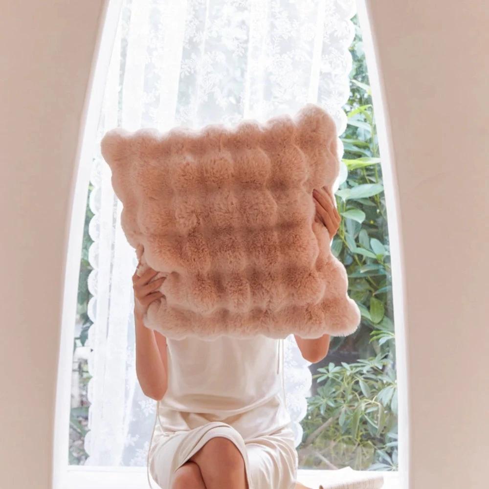 Rabbit Faux Fur Cushion Cover by Casa & Beyond