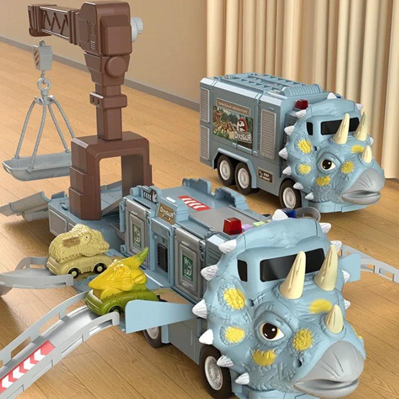 New Engineer Truck Railway Toy Set with Transforming Dinosaurs by Bowlift