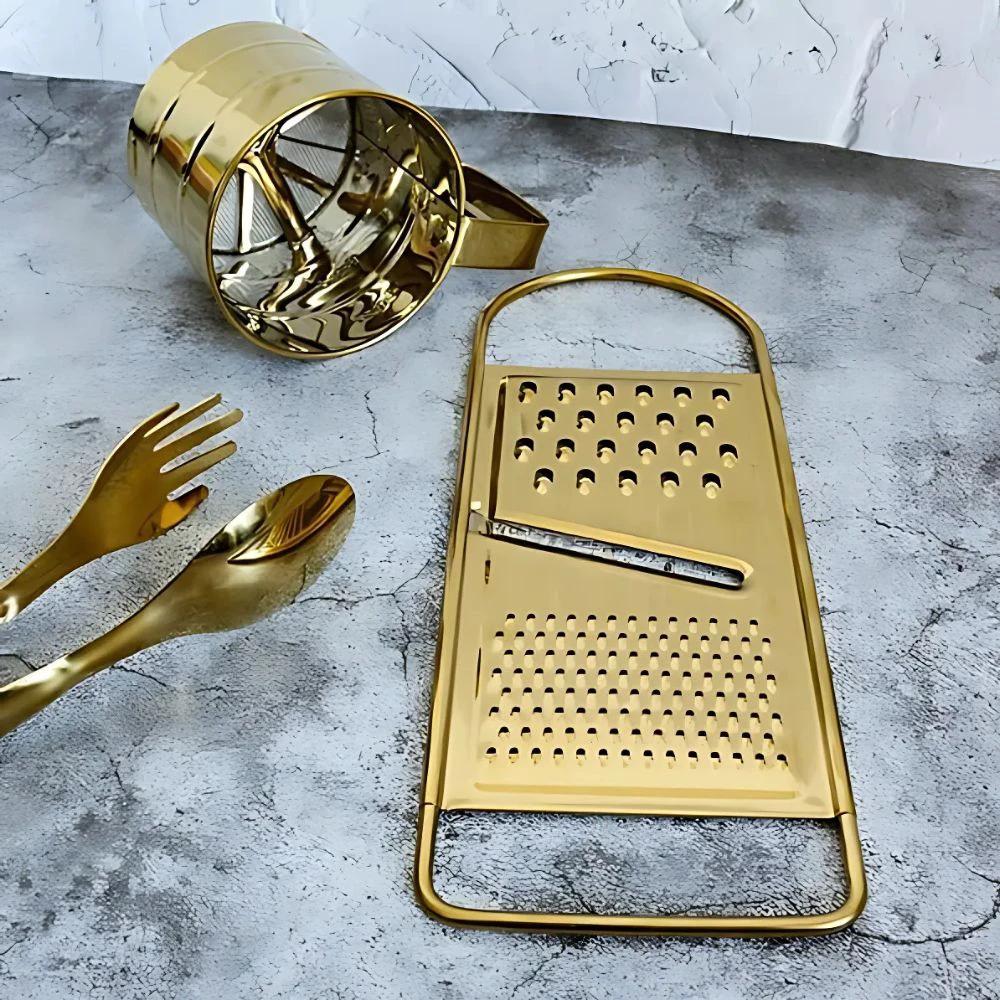 Golden Stainless Steel Grater by Casa & Beyond