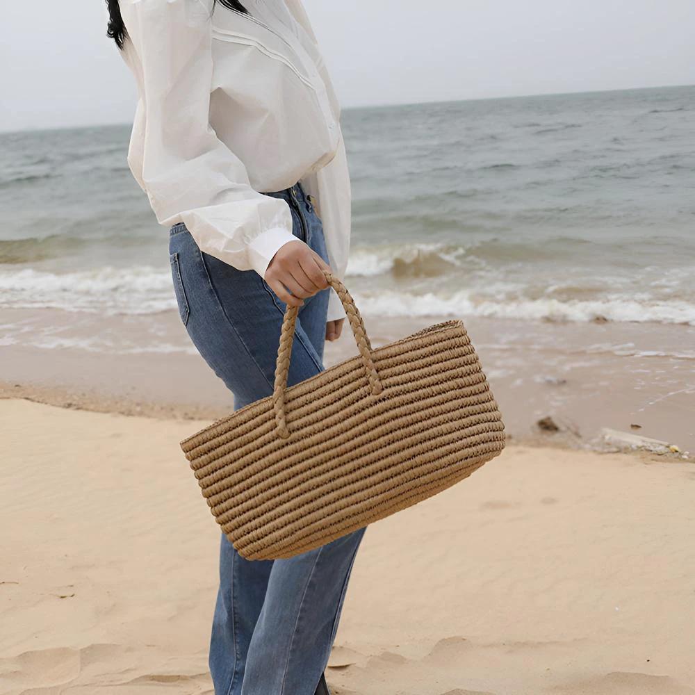 Woven Straw Tote Bag by Casa & Beyond