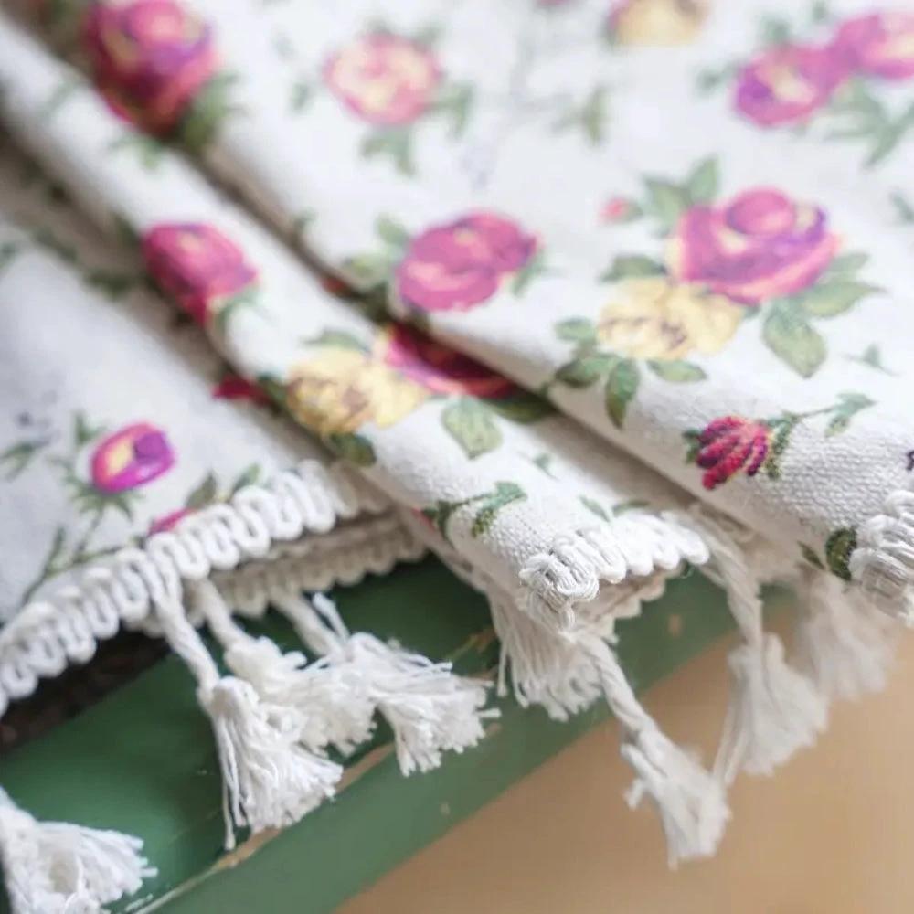 Floral Tasseled Soft Cotton Curtain by Casa & Beyond