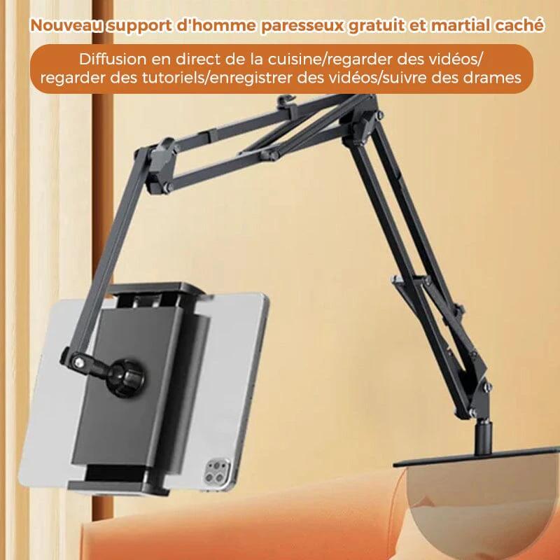 Hidden, extendable table tablet and phone holder by Bowlift
