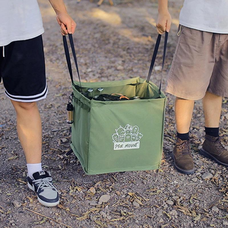 Foldable multifunctional trash can for outdoor use by Bowlift