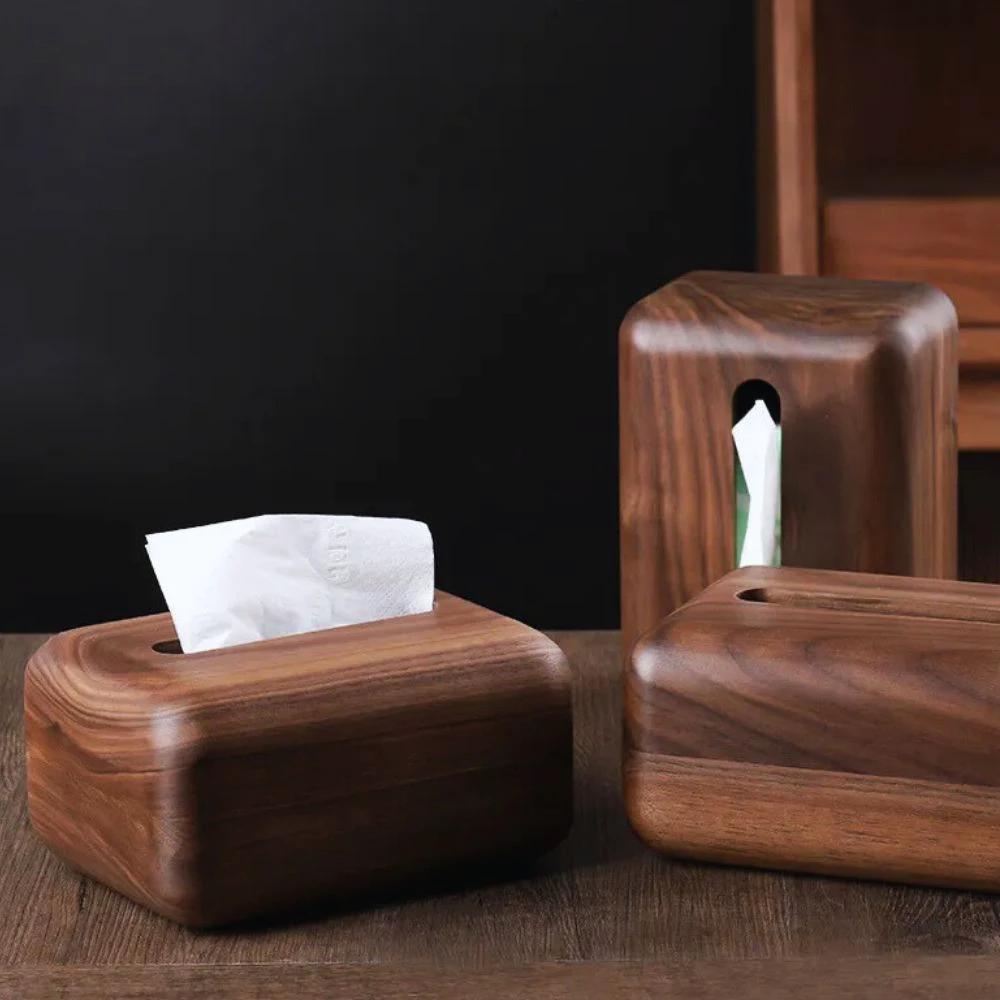 Earthtone Wooden Tissue Holder by Casa & Beyond
