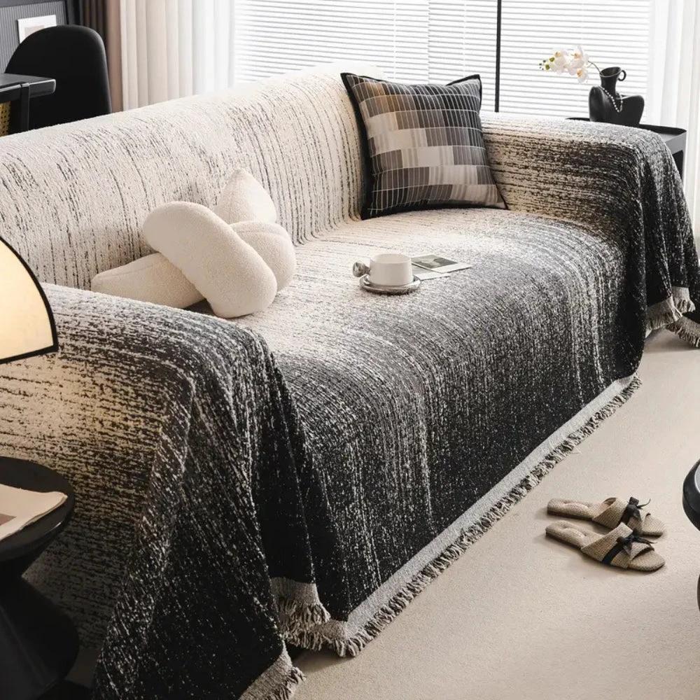 Neutral Tone Chenille Sofa Cover by Casa & Beyond