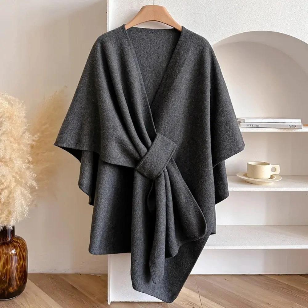 Luxurious Poncho Windproof Shawl Coat by Casa & Beyond