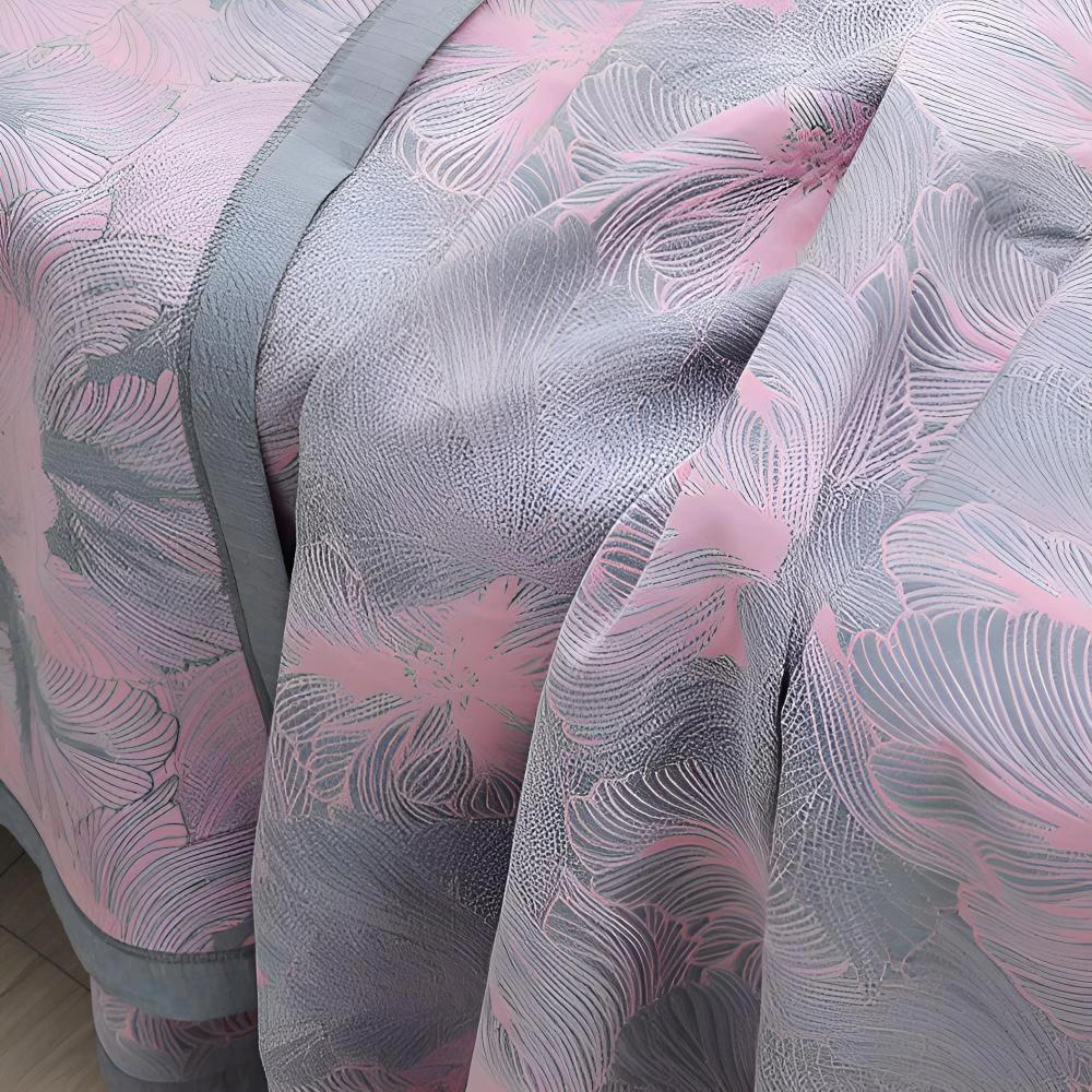Flower Print Flax Throw by Casa & Beyond