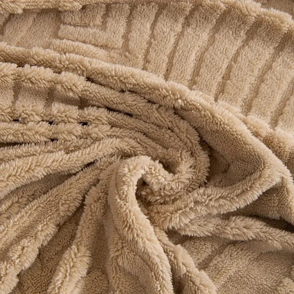 Herringbone Leaf Design Fleece Sofa Cover by Casa & Beyond