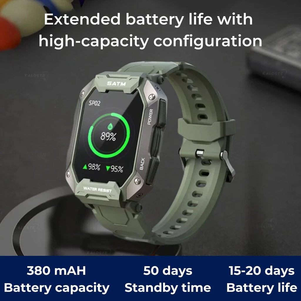 TactiX ARMY Series Smartwatch With Military Design | Durable GPS - Fitness Tracker - for Outdoor Adventures - Military Personnel and Tactical Use Bowlift by Bowlift