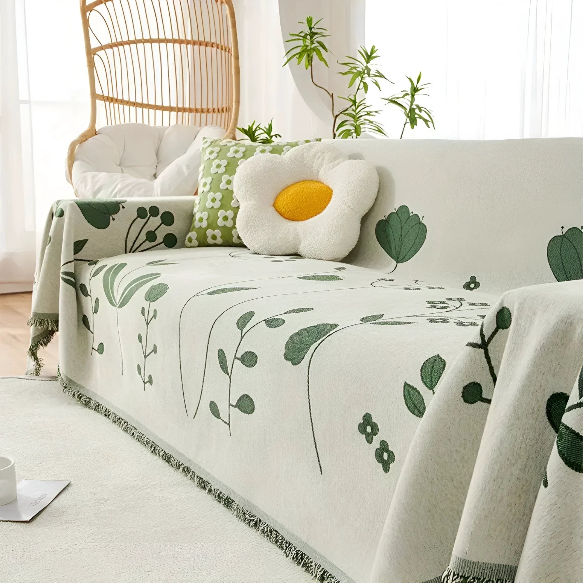 Modern Bloom Reversible Sofa Cover by Casa & Beyond