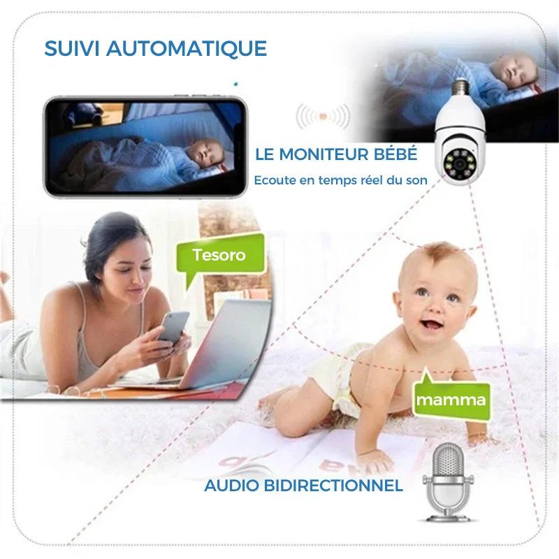 Wireless security camera without cables with light bulb by Bowlift