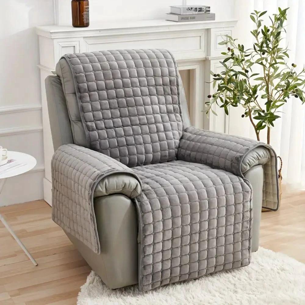 Velvet Grid Recliner Cover by Casa & Beyond