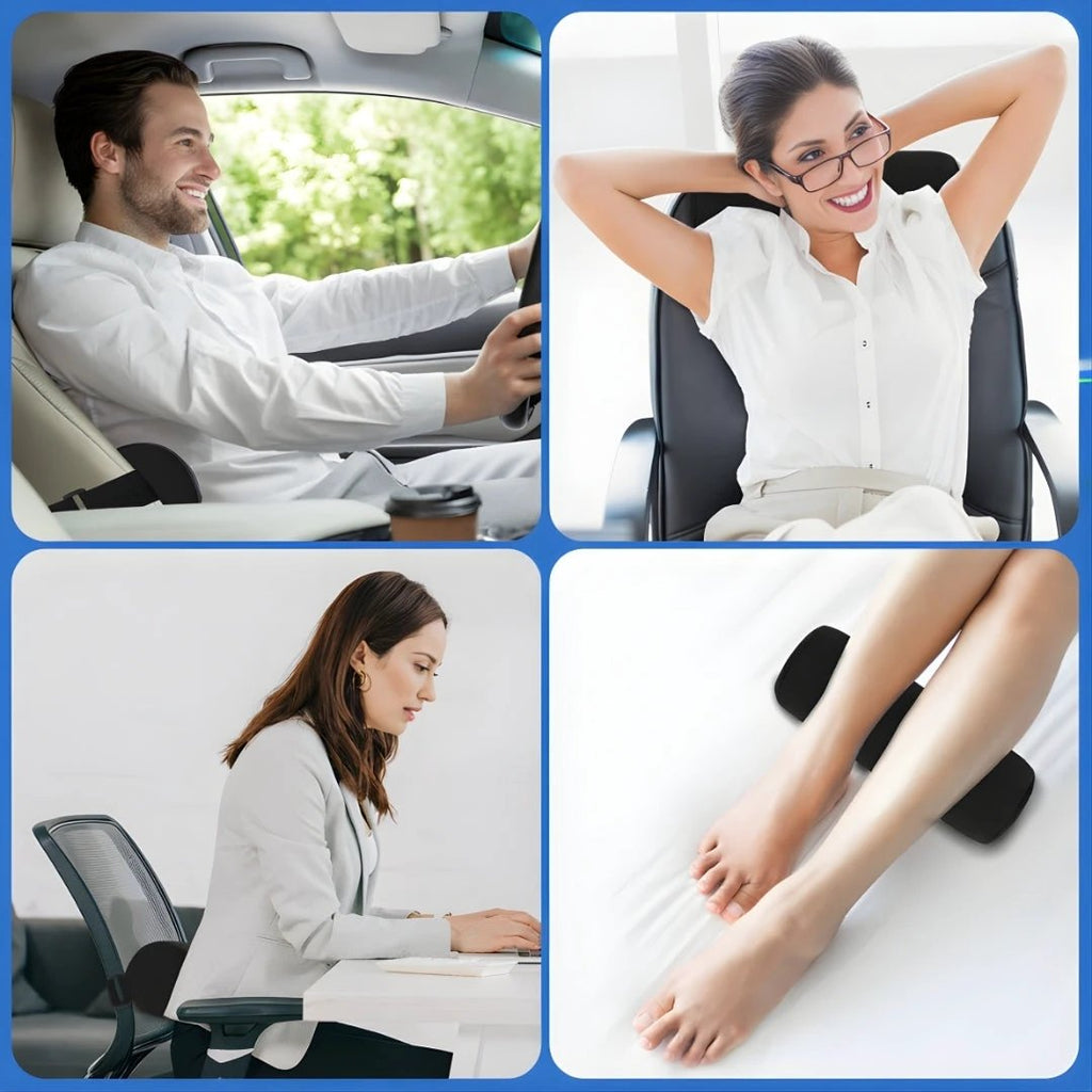 Relieves Lower Back Pain – Contoured Memory Foam – Enhances Posture – Perfect for Office Car Home Chairs Bowlift by Bowlift