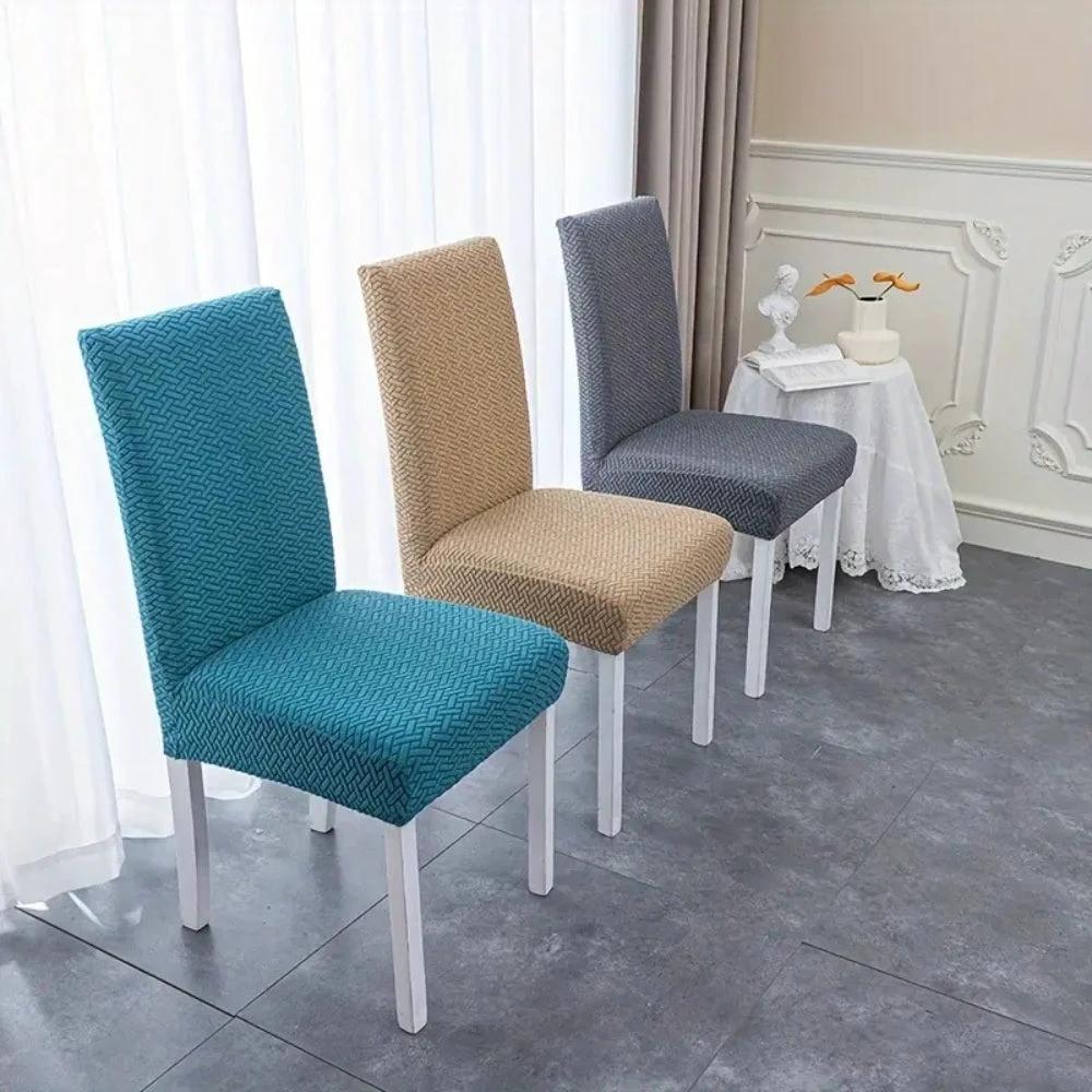 Sylva Jacquard Velvet Stretch Dining Chair Cover by Casa & Beyond