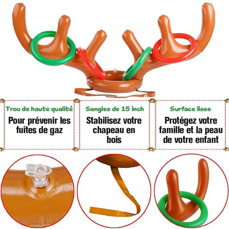 Ring toss game with wooden rings from reindeer Christmas by Bowlift