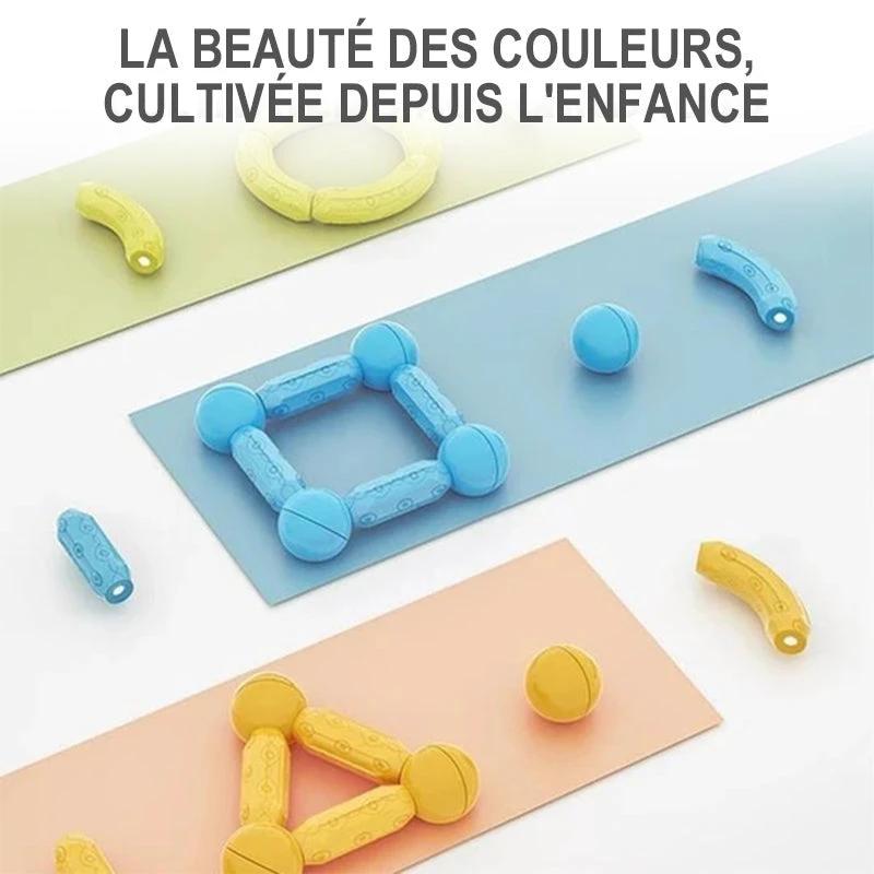 Magnetic construction set with balls and rods by Bowlift