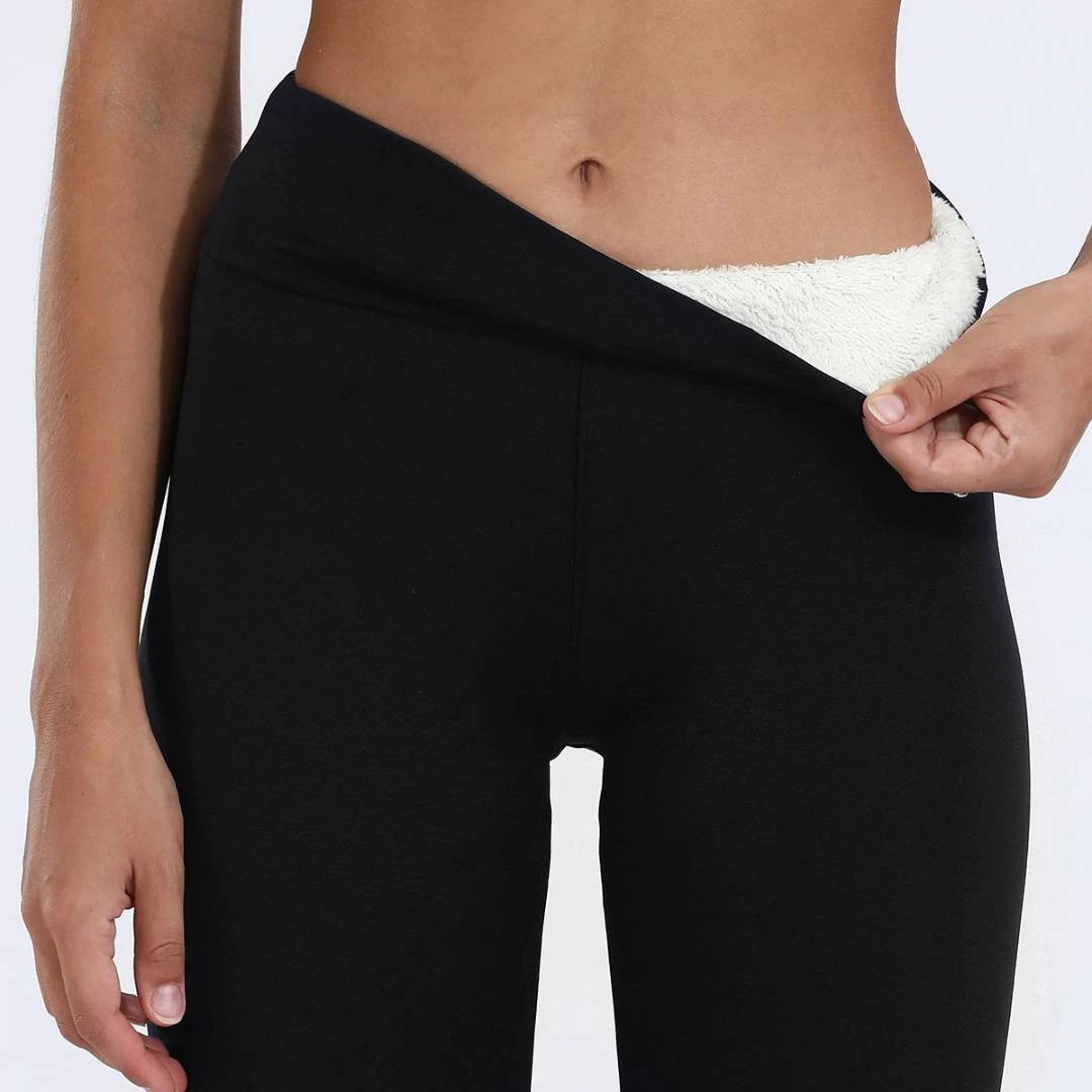 WarmFlex High-Waisted Warm Fleece Leggings | Winter Legging for Cold Weather - Warm Legging - for Outdoor Activities Bowlift by Bowlift